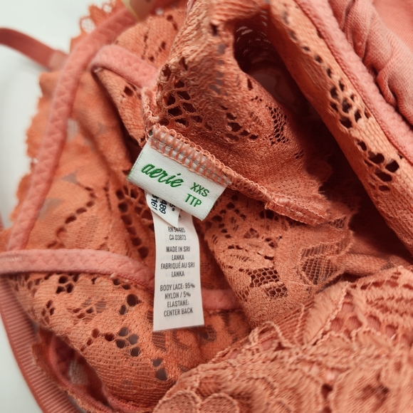 Aerie Bluegrass Lace Padded Racerback Bralette in Warm Red Size XXS NWT - Picture 8 of 8